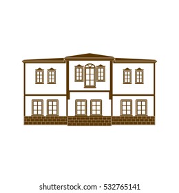 Historic Ottoman Period Houses Vector Illustration