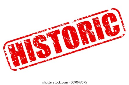 HISTORIC red stamp text on white
