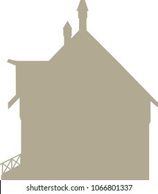 Historic residential hose - silhouette vector