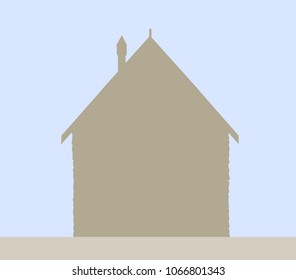 Historic residential hose - silhouette vector