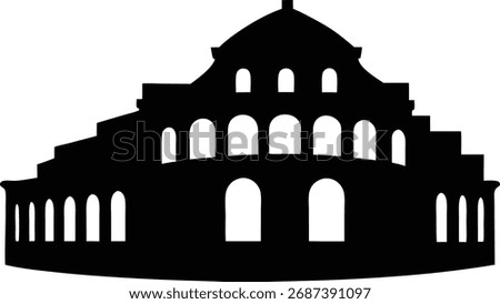 Historic Roman Architecture Silhouette Vector