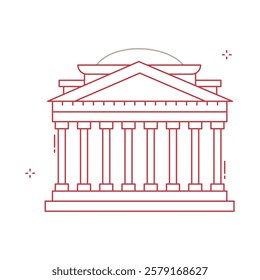 Historic Roman Pantheon Temple Vecctor Icon Design