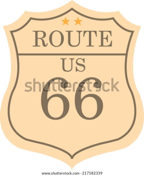 Historic\
Route 66 road sign vector, american\
freeway