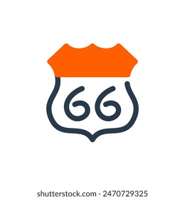 Historic Route 66 Roadway in the USA