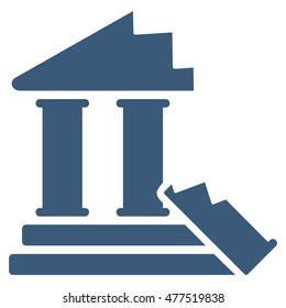 Historic Ruins icon. Vector style is flat iconic symbol, blue color, white background.