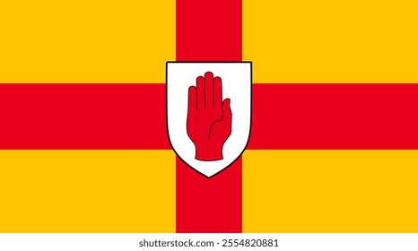 Historic Ulster Symbol - Vector design of the iconic red hand, symbolizing the Kings of Ailech. Ideal for historical and cultural projects