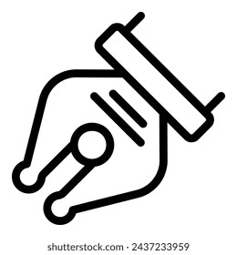 Historic writing instrument icon outline vector. Dip pen supply. Drafting calligraphic pencil