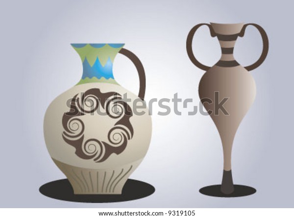 Historical Anatolian Vases Stock Vector Royalty Free 9319105