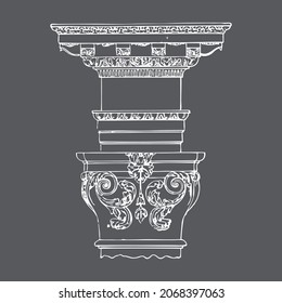 Historical antique pillar for your architecture projects