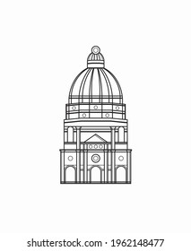 Historical architecture. Linear illustration, vector.