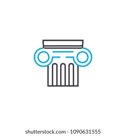 Historical architecture vector thin line stroke icon. Historical architecture outline illustration, linear sign, symbol concept.