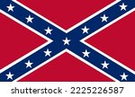 Historical battle flag of Confederate States of America vector illustration isolated. US Civil War.