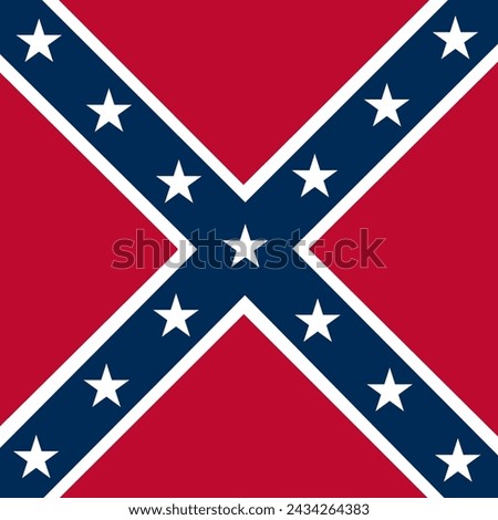 Historical battle flag of Confederate States of America vector illustration isolated. US Civil War.