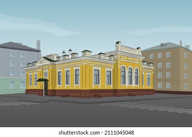 Historical building of the 19th century, vector