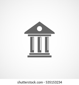 Historical Building Flat Icon On White Background