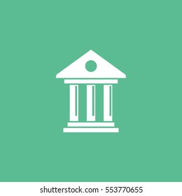 Historical Building Flat Icon On Green Background