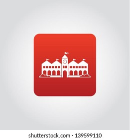 Historical building icon, design element, vector