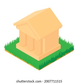 Historical building icon isometric vector. Theatre theater museum building. Landmark