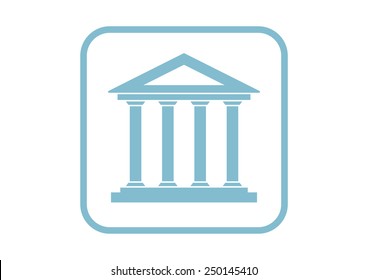 Historical building icon on white background