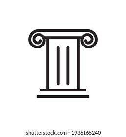 Historical building icon, pillar symbol vector