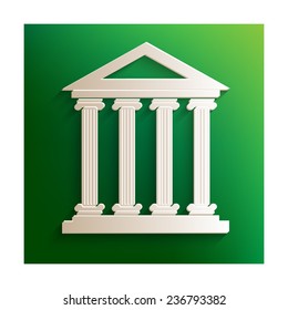Historical building icon, vector illustration. Flat design style