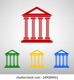 Historical building icon, vector illustration