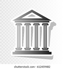 Historical building illustration. Vector. Blackish icon on transparent background with transition.