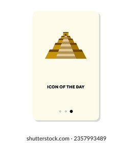 Historical building or Pyramid of Kukulkan flat icon. Pyramid isolated vector sign. Sightseeing and tourism concept. Vector illustration symbol elements for web design and apps