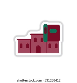 Historical building Vector illustration in paper sticker style History Book and building