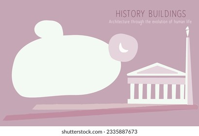 historical buildings, book cover set