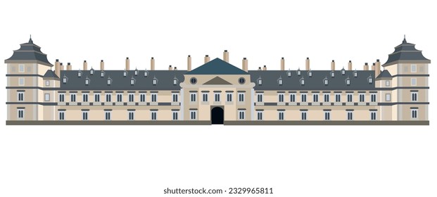 historical buildings , landmark, highly detailed, real, colored, Building of the old town, stone houses, vector illustration