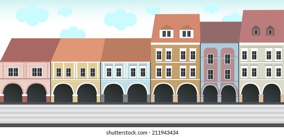 Historical buildings on the square