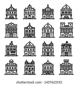 Historical Center City Icon Set