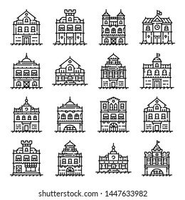 Historical Center City Icon Set