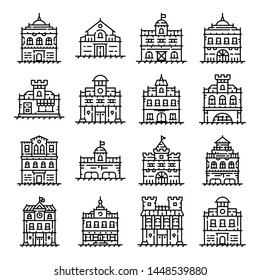 Historical Center City Icon Set
