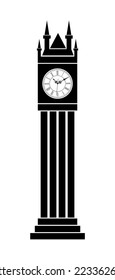 Historical clock tover. Vector design.