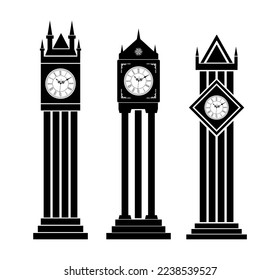 Historical clock tover. Vector design.