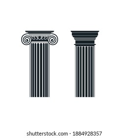 Historical columns built with ancient Roman architecture. Vector drawing