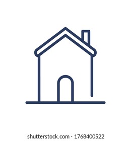 Icono de línea delgada de construcción histórica. Iglesia, monumento, edificio tradicional aislado signo de contorno. Arquitectura, inmobiliario, concepto inmobiliario. Elemento de símbolo de ilustración de vector para diseño web