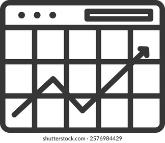 Historical Data Outline Icon Vector Illustration