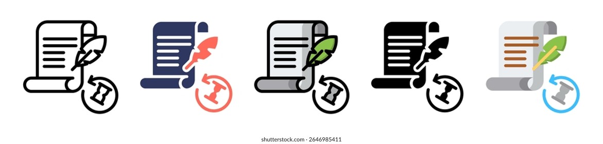 Icono de Educación histórica Ilustración vectorial múltiple