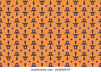 Historical Egyptian ornament tribal seamless pattern. Religious paganistic signs background. It can be used for cloth, furniture or packing. Vector illustration