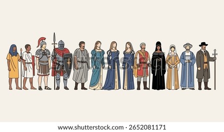 Historical figures collection featuring diverse characters and era depictions