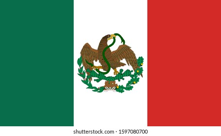 Historical flag of Mexico. Correct proportion and color