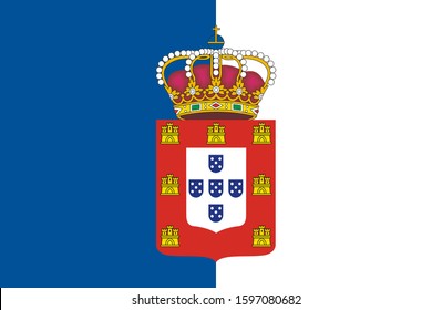 Historical flag of Portugal. Correct proportion and color