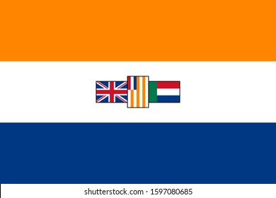 Historical flag of South Africa. Correct proportion and color