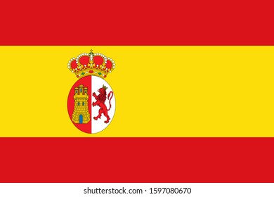 Historical flag of Spain. Correct proportion and color