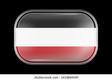 Historical Flag of Upper Volta. Matted Vector Icon. Vector Rectangular Shape with Rounded Corners
