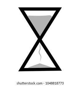 Historical hourglass on white background