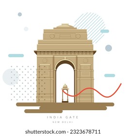 Historical Icon -  India Gate - A War Memorial , New Delhi - Icon Illustration as EPS 10 File  